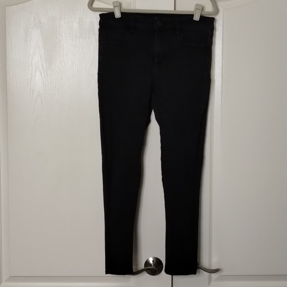 AEO American Eagle women's size 10 Short black jegging skinny mid rise jeans